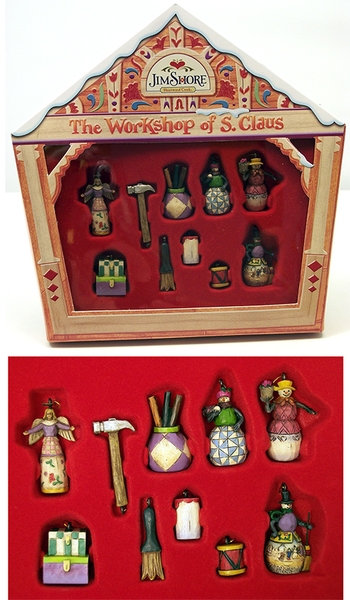 Jim Shore THE WORKSHOP OF S. CLAUS 10 Mini Ornament 4008236 MIB